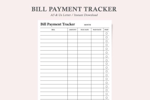 Download Monthly Bill Tracker,bill Tracker - Premium Resources