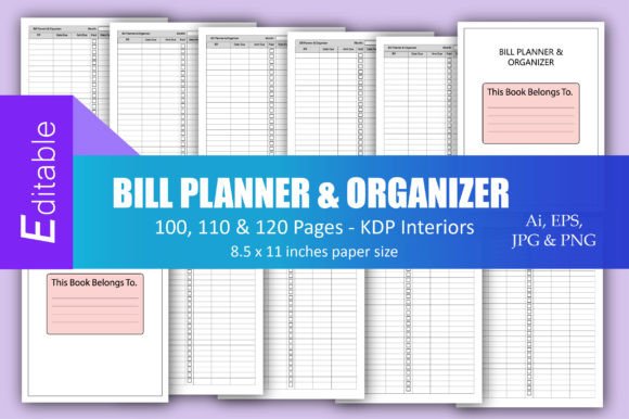 Download Bill Planner &amp; Organizer - KDP Interiors - Premium Resources