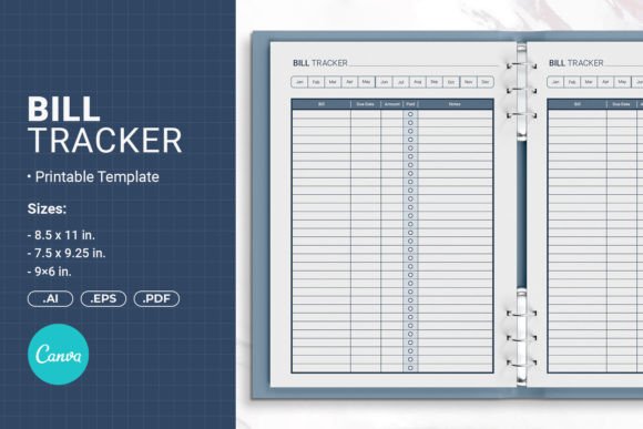 Download Bill Tracker Printable Template - Premium Bundle