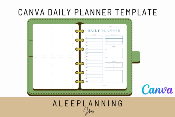 Download Canva Daily Planner Page Template Blue - Canva daily planner Collection