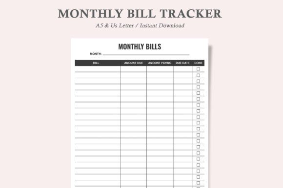 Download Monthly Bill Tracker, - Bill tracker Collection