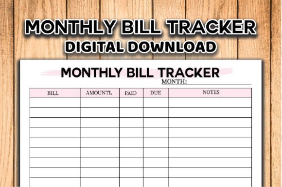 Download Monthly Bill Tracker Log | Bill Pay - Bill tracker Collection