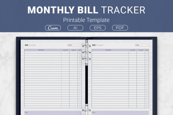Download Monthly Bill Tracker Printable Template - Premium Resources