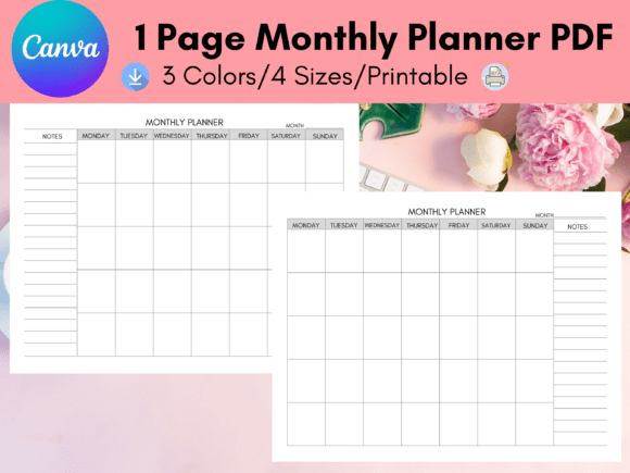 Download Undated Monthly Planner,Monthly Overview - Monthly planner Collection